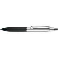 Ручка шариковая Devon корпус металл, клип хром, черная мягкая зона грифа